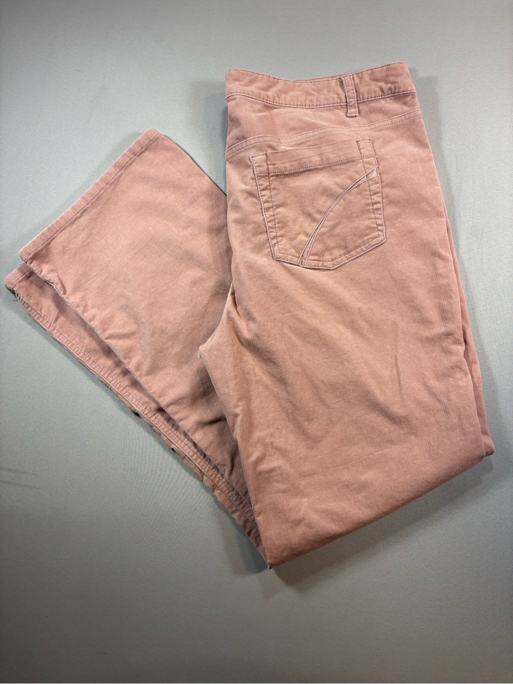 Faded Glory Women's Dusty Rose Mid Rise Straight Leg Corduroy Pants
